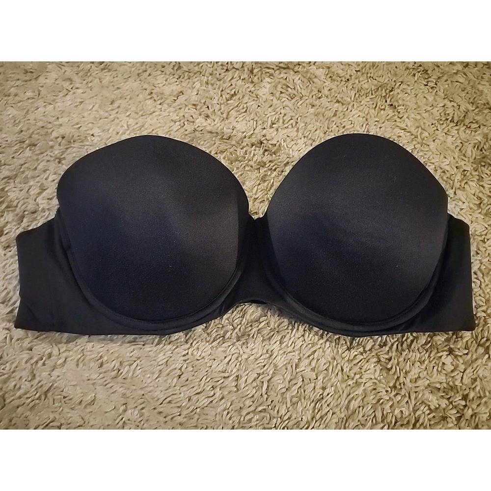 CALVIN KLEIN‎ Strapless Bra Size 38C Black Padded Underwire Back Hook